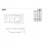 Wanna prostokątna SOFA 180x80