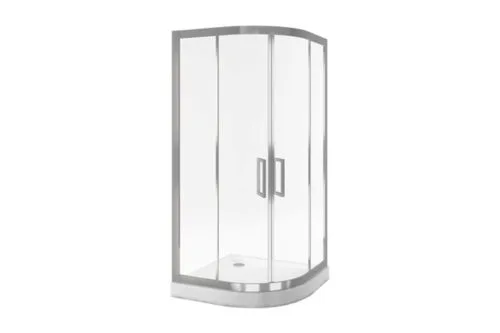 Kabina półokrągła dwudrzwiowa ze ścianką stałą