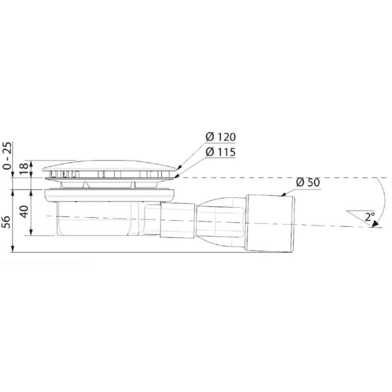 Syfon brodzikowy 90 mm SLIM WIRQUIN