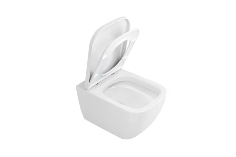 Bezrantowa miska wisząca WC Ness z deską wolnoopadającą
