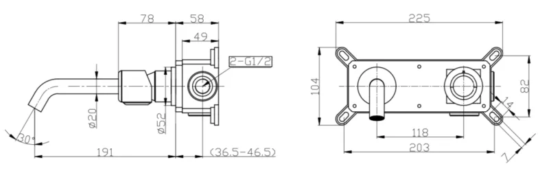 Pretto – bateria umywalkowa podtynkowa z korkiem