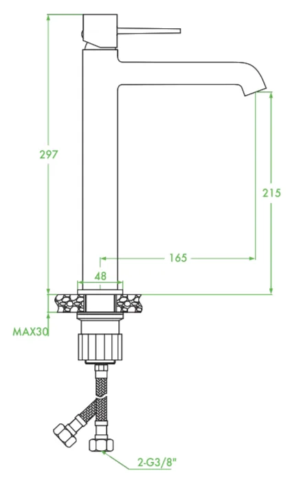 Polla – bateria umywalkowa stojąca nablatowa