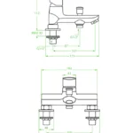 Appia – bateria wannowa stojąca bez zestawu natryskowego