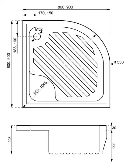 Brodzik półokrągły głęboki Perseusz