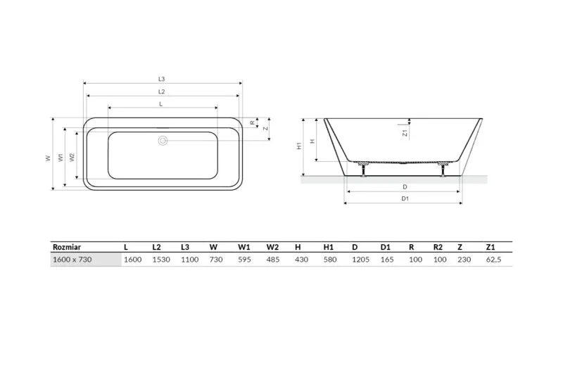 Wanna wolnostojąca LILA 2.0