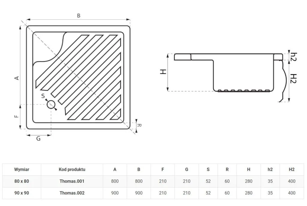 thomas plus rysunek techniczny