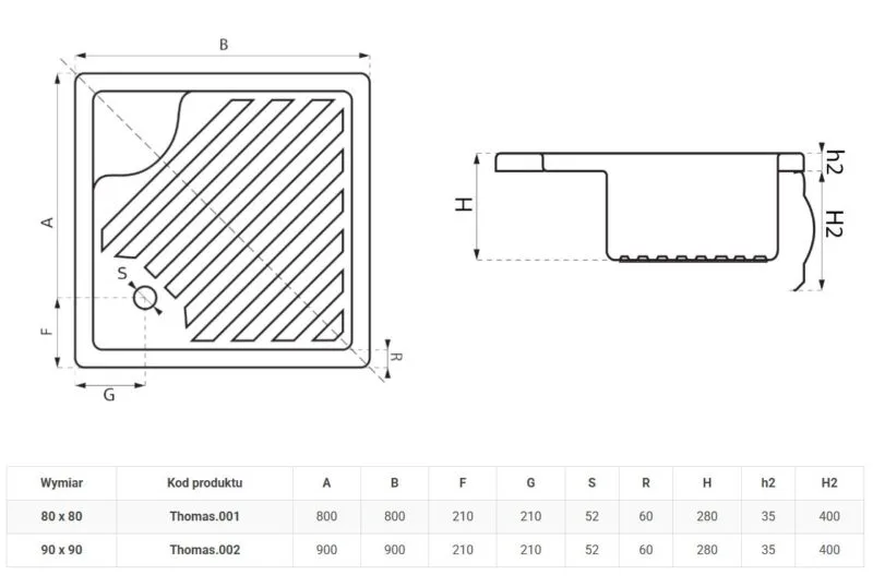 thomas plus rysunek techniczny
