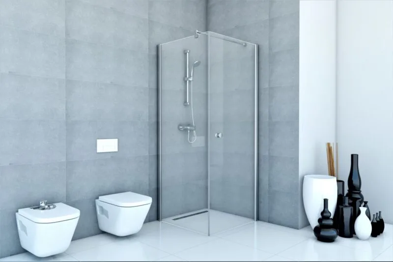 BK259-prost_m FRESH LINE- kabina kwadratowa ze ścianką stałą