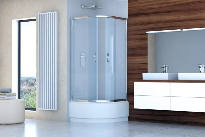 BK501KT-prost_m STYLIO- kabina półokrągła niska chinchila