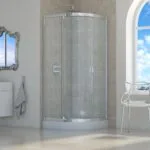 BK501R-prost_m STYLIO- kabina półokrągła jednoskrzydłowa chinchila