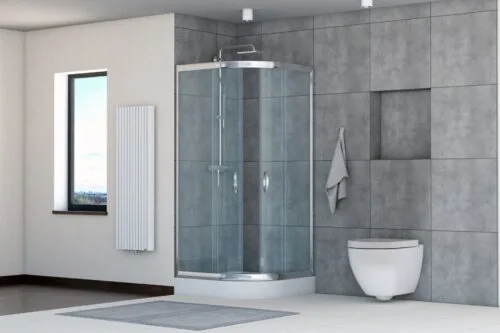 BK501T-prost_m STYLIO- kabina półokrągła wysoka grafit