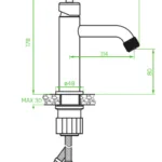 bez nazwy Muro – bateria umywalkowa stojąca z korkiem