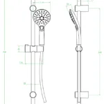 Boho- zestaw natryskowy na drążku chrom/biały
