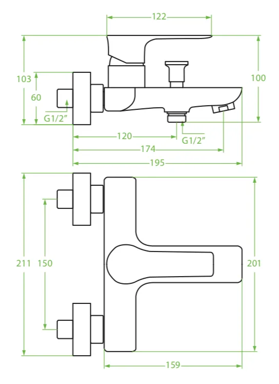 bez nazwy Raila black – bateria wannowa