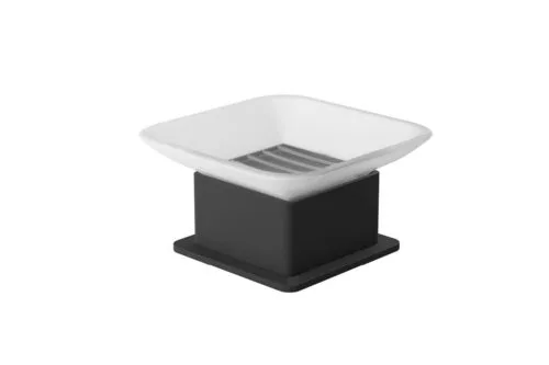 Mydelniczka szklana stojąca czarna Riko