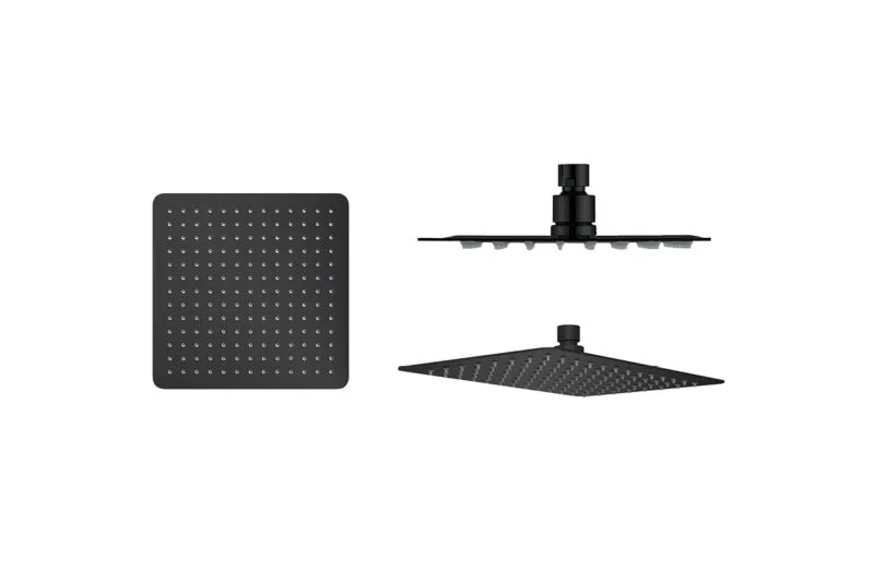 glowica-kwadratowa-czarna._ Głowica prysznicowa kwadratowa Slim czarny mat