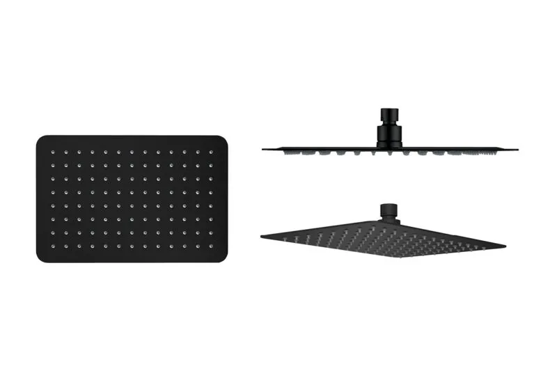 Głowica prysznicowa prostokątna Slim czarny mat