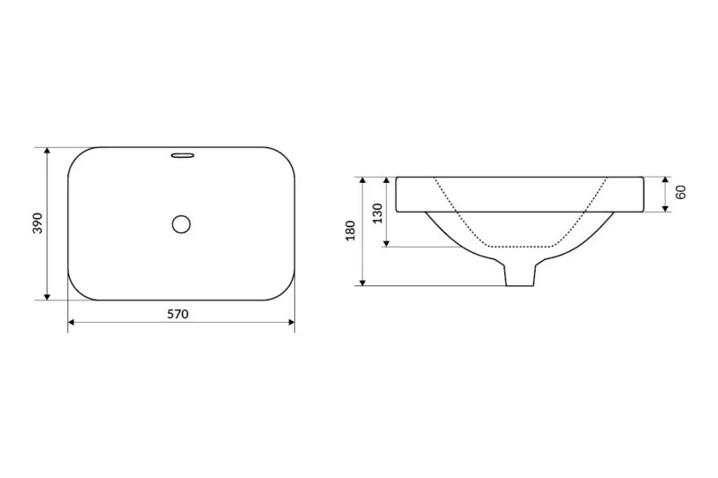 Umywalka wpuszczona w blat Hasko 57