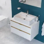 meble_wiz3 Szafka pod umywalkę nablatową biały/dąb