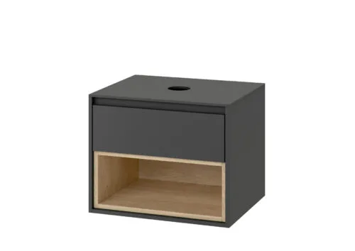 Szafka pod umywalkę nablatową szary/dąb