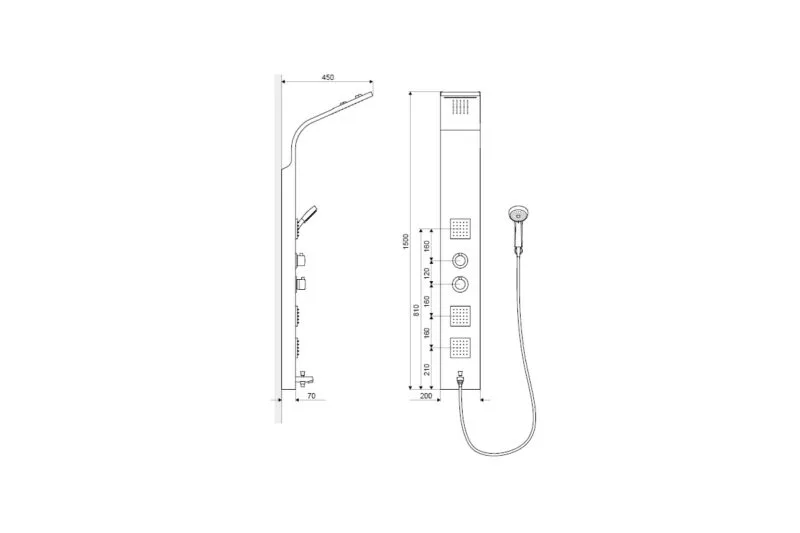 Panel prysznicowy z termostatem More Termo