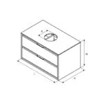 tuto-rt Szafka pod umywalkę nablatową biały/dąb