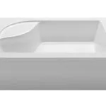 THOMAS 120x80 lewy brodzik głęboki kolor biały