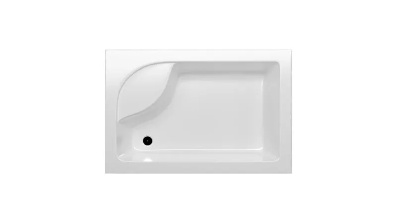 THOMAS 120x80 lewy brodzik głęboki biały