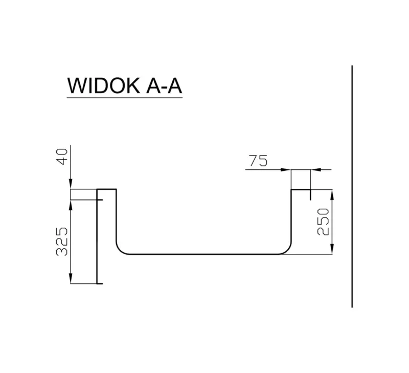 rys. brodzik głęboki schemat 120x80 cm schemat
