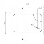 Brodzik 120x80x25 lewy +osłony THOMAS 120