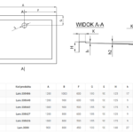 rys. i tabelka brodzik prostokątny różne wymiary rys. i tabelka brodzik prostokątny różne wymiary