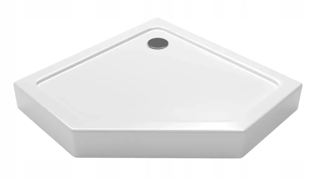 kompaktowy biały brodzik pentagonalny pięciokątny