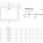 prosstokątny brodzik szkic + wyamiary