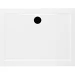 prostokątny biały brodzik z czarnym grzybkiem