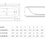 Wanna prostokątna LUNA 160x70 z obudową i syfonem