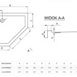 brodzik pentagonalny - rysunek techniczny GLASGOW