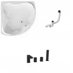 zestaw wanna asymetryczna syfon wannowy i bateria wannowa zestaw wanna asymetryczna syfon i bateria