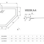 brodzik glasgow slim rysunek techniczny