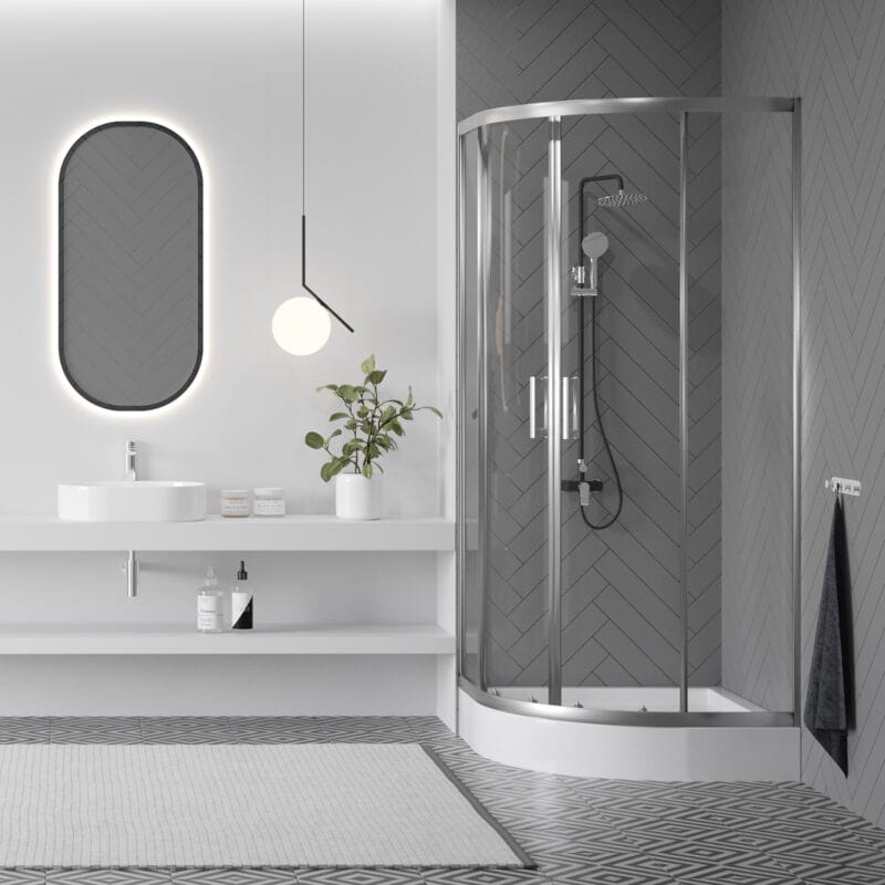 Kabina prysznicowa Desna 80x80 cm półokrągła – elegancja i ergonomia w Twojej łazience