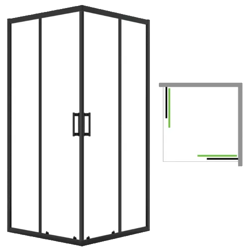 desna_kabina_kwadratowa_czarna Kwadratowa kabina prysznicowa 90x90 czarna – nowoczesny design i komfort dla Twojej łazienki