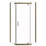 Kabina prysznicowa pentagonalna złota 80x80 z hartowanego szkła i powłoką CleanGLASS