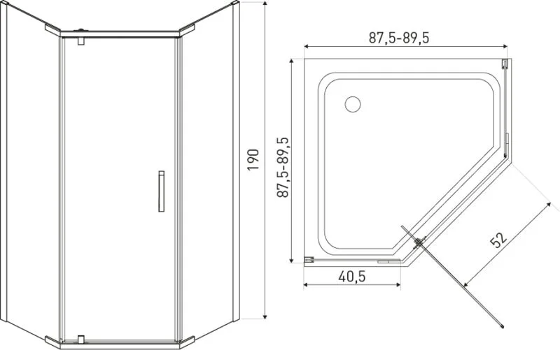 Kabina natryskowa Kerra Metro 90x90 cm z czarną kratą