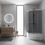 KABINA PRYSZNICOWA 90x90 PÓŁOKRĄGŁA NAROŻNA PRZESUWNA BRODZIKI SYFON