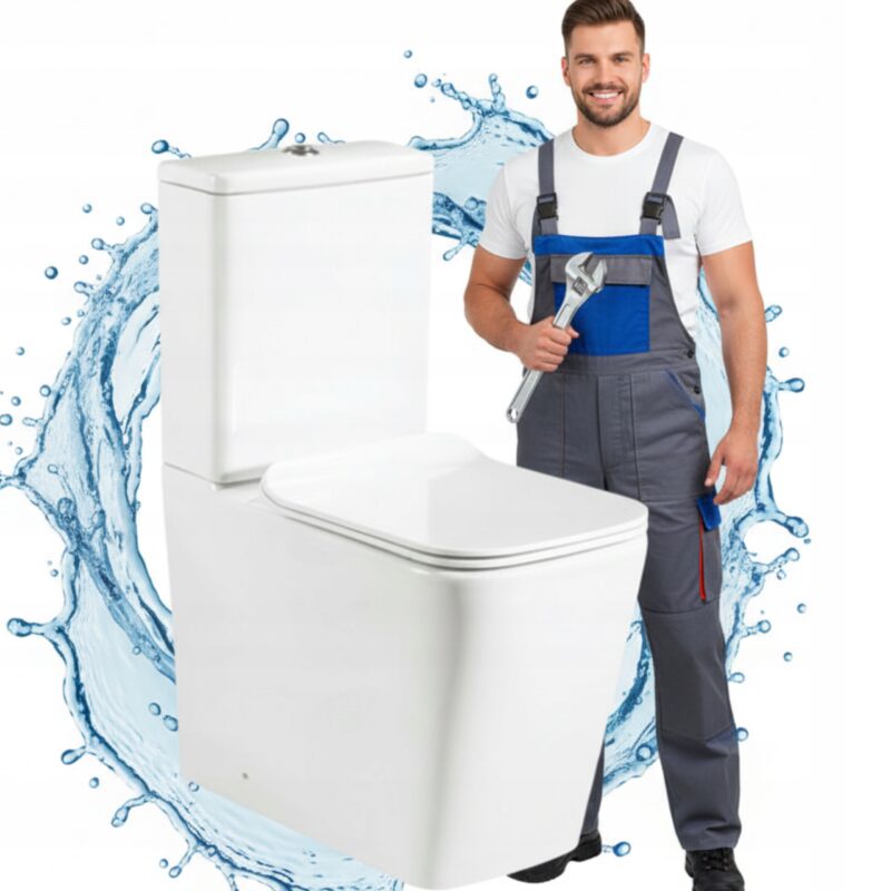 KOMPAKT WC STOJĄCY PIONOWY BEZRANTOWY BIAŁY WYPINANA DESKA WOLNOOPADAJĄCA MADERO ELITE