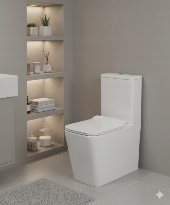 KOMPAKT WC STOJĄCY PIONOWY BEZRANTOWY BIAŁY WYPINANA DESKA WOLNOOPADAJĄCA MADERO ELITE