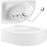 WANNA Z OBUDOWĄ SYFONEM NAROŻNA LEWA ASYMETRYCZNA AKRYLOWA BIAŁA 150X100