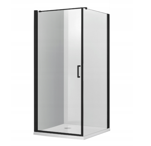 KABINA PRYSZNICOWA NAROŻNA UCHYLNA KWADRATOWA CZARNA 90X90 POD PRYSZNIC