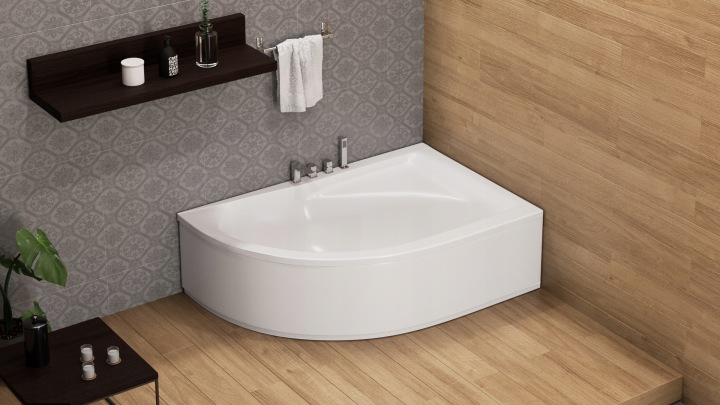 WANNA NAROŻNA 170X110 PRAWA Z OBUDOWĄ BATERIA NAWANNOWA SYFON LAMINART