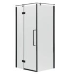 Kabina prysznicowa 80x100 czarna prawa transparent
