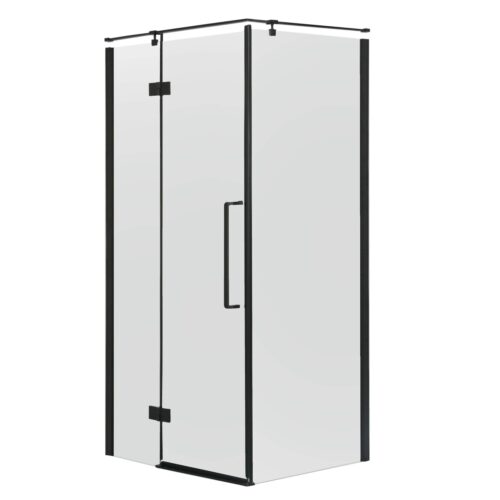 Kabina prysznicowa 80x100 czarna prawa transparent